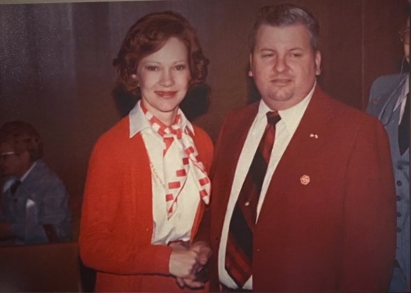 JonathanFMack's tweet photo. In assessing claims that various people associated with Jeffrey Epstein, we should bear in mind what I shall dub "Rosalynn's Law."   That is: "Every public figure will, at some point, appear in photos with at least eight of the ten worst human beings on earth."  #JohnWayneGacy #epsteinfiles #jeffreyepstein