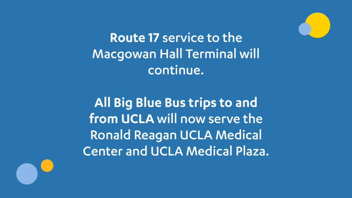 UCLACommute's tweet photo. Say hello to a route update for the @UCLA campus from the Westside's friendly neighborhood transit line, @SMBigBlueBus, starting a week from today on Aug. 9.  https://t.co/7i9k9tSuMw https://t.co/rsH1sOyf1F
