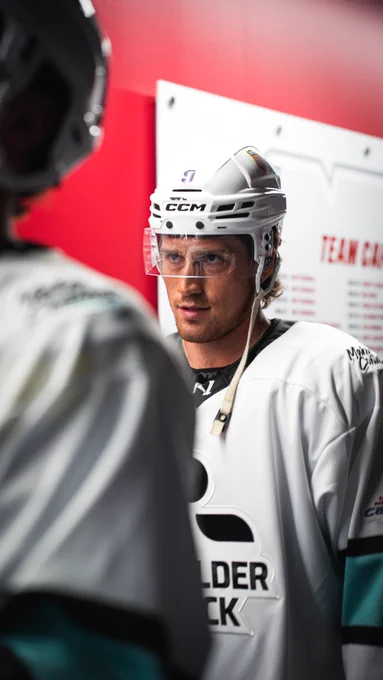 Ryan Leonard waits in the tunnel before the Shoulder Check Showcase opening face-off.