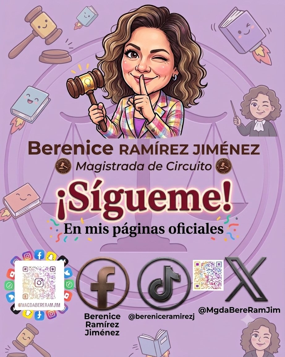 MgdaBereRamJim's tweet photo. ¡La justicia también se explica en digital! 📲⚖️
​Si quieres entender tus derechos de forma sencilla, enterarte de criterios clave o ver el lado humano de la magistratura, nos vemos en todas mis redes.
​Sígueme en tu plataforma favorita.
​#magistrada #LaCasaDeLosFamososMéxico https://t.co/u5marvtLQx