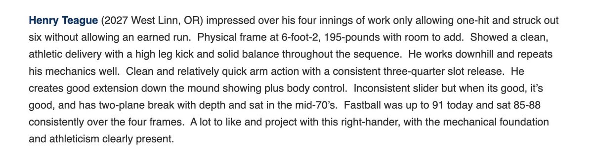 henry_teague1's tweet photo. Thank you for the write up! @PG_FourCorners! #PGWS @PGNorthwest @PG_Uncommitted @BaseballNW @PrepBaseballOR @PNW_Uncommitted @PB_Uncommitted https://t.co/63lJuUFMZo