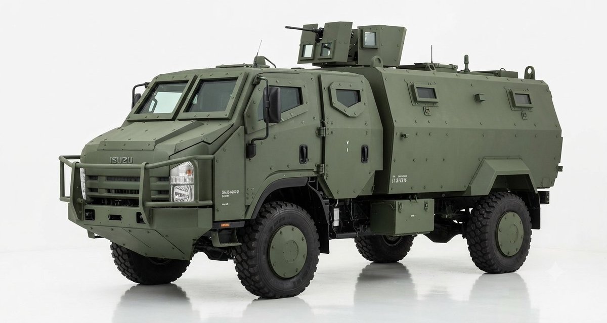 ZebAmin01's tweet photo. This is Isuzu NPR HD 4X4
And other 3 images are AI generated of MRAP body on this.
Why we can't have this? Why our government and private sector failed to build such vehicles? https://t.co/HNgy451e7c