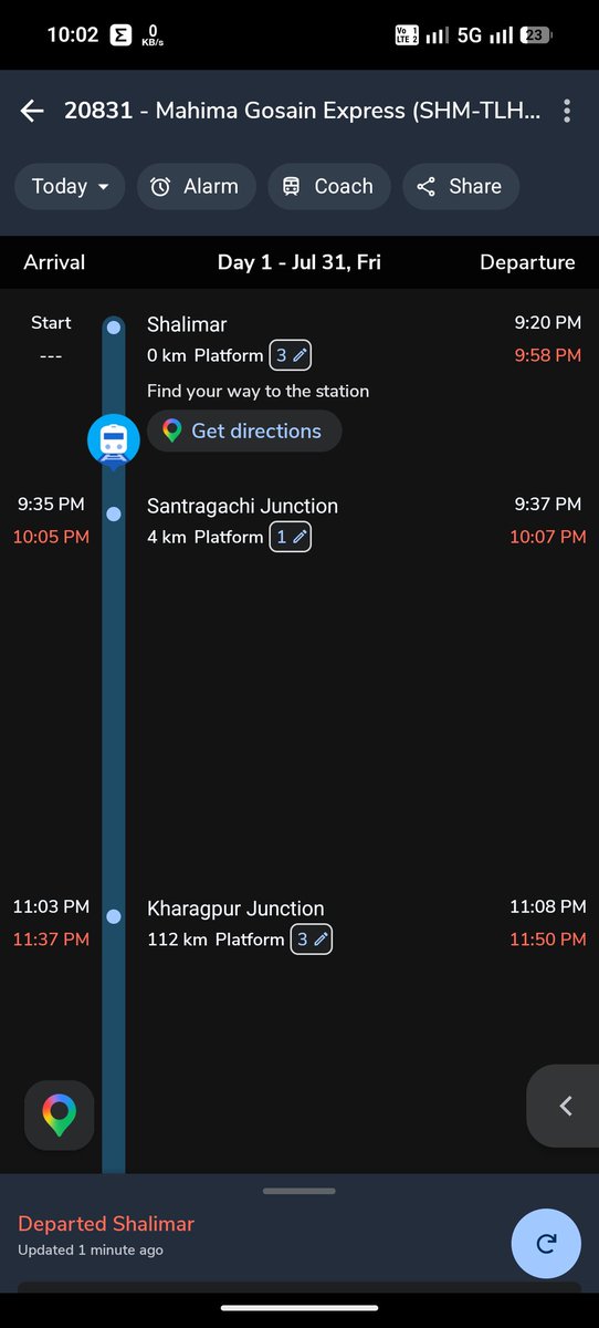 Chanduu68's tweet photo. @kgprail @RailwaySeva @srdomkgp Started with 30 min Delay.. I will keep you posted and expose your system Today. https://t.co/3IViNbA5zJ