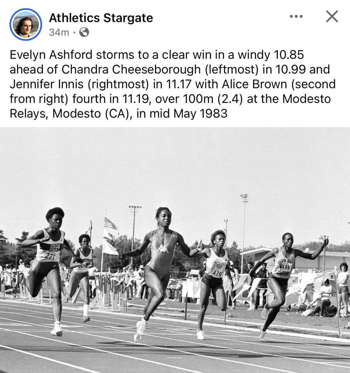 HBCUtrack_field's tweet photo. Chandra Cheeseborough (@TSUTigersTrack grad) was one of the first females to run world class times in the 100, 200, and 400 meters. #HBCUtrackandfield https://t.co/rFvDZY37x2