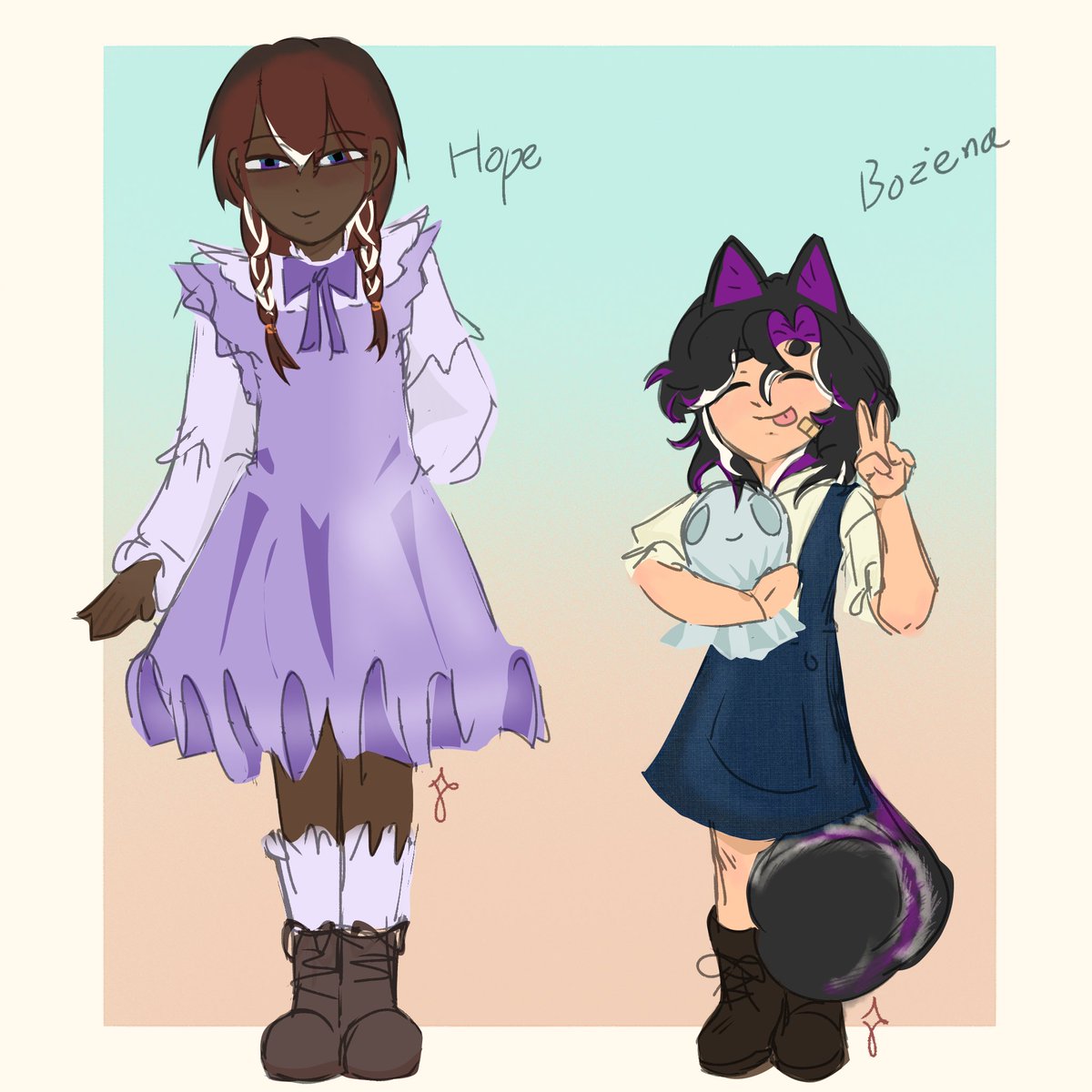 Soroi_lay's tweet photo. Day 3: Fanchildren 

Meet Hope and Bożena!

An early post for today, I might do doodles of them tmrw

#assassinduomonth #qsmp2fanarts #assassinduo https://t.co/1OryoKDrmr