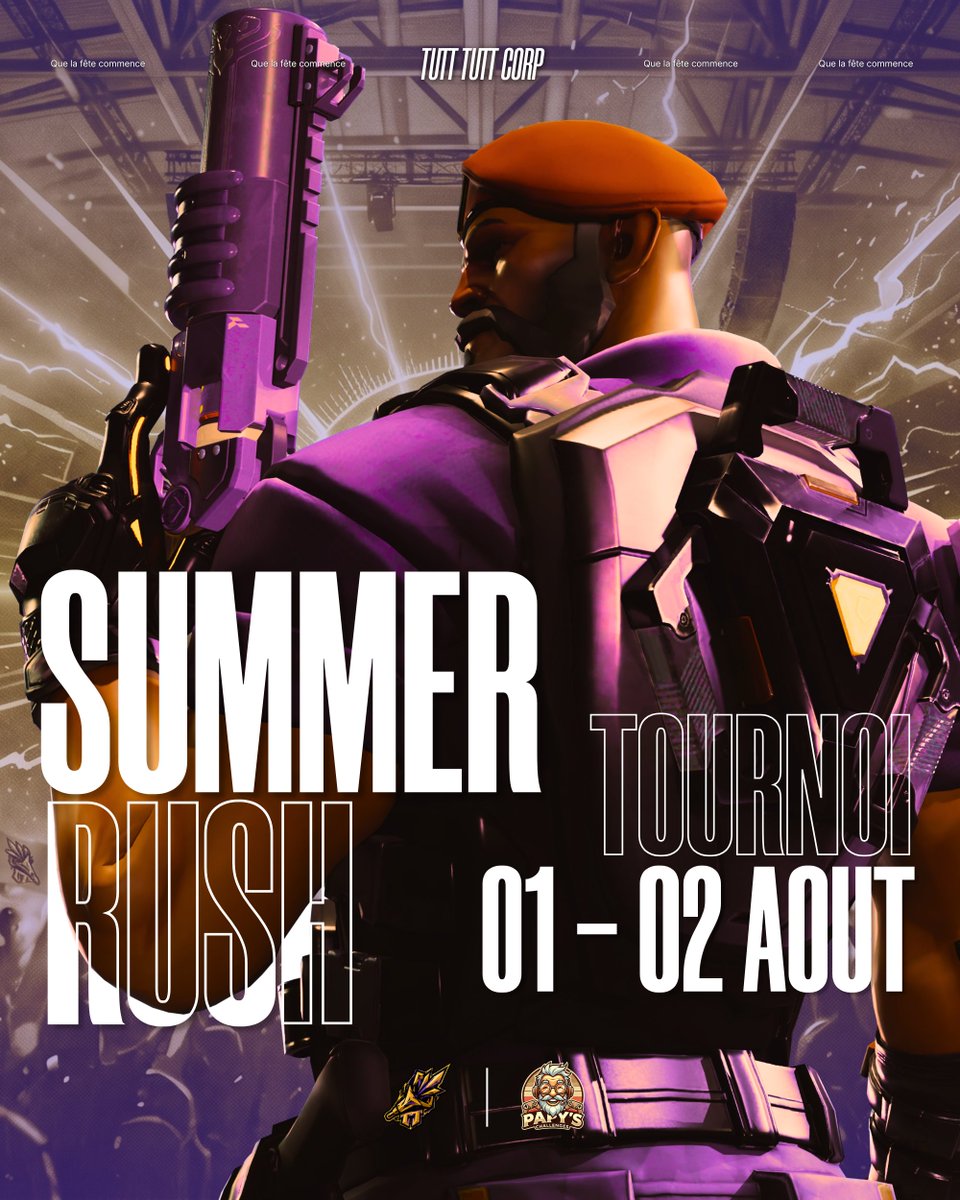 TuttTuttCorp's tweet photo. On débarque pour faire la fête 🥳
Voici notre roster pour le tournoi de @PapyChallenges : SUMMER RUSH !

@NosdiVLR 
— Smoker / IGL
@SEG_Novaa 
— Duelliste
@kyzvlr 
— Flex
@SEG_DJOUJOUE 
— Sentinel
@vaassalluc23549 
— Initiator

@Abs0lem_0 
— Manager

#TuttTuttCorp #TTCWIN 💛💜 https://t.co/xPjo0HtIbS