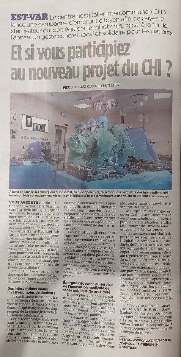 FredGaulois's tweet photo. L'hôpital de Fréjus / Saint-Raphaël lance un  projet d'Epargne Citoyenne pour financer un stérilisateur basse température pour son bloc opératoire d'un coût de 82 000 €, le remboursement s'effectuant sur une durée de 7 ans.

J'aime bien rappeler qu'un "mineur" isolé étranger coûte 50 000 € par an, là c'est le coût de moins de 2 mineurs à ne plus accueillir sur notre territoire...

Je ne sais pas vous, s'il y a un choix à faire, je choisis l'équipement de pointe pour cet hôpital!!!

On a quand même un sérieux problème d'utilisation de nos impôts et taxes, tout est à remettre à plat, priorité aux services régaliens de l'Etat qui manquent cruellement de moyens!!!