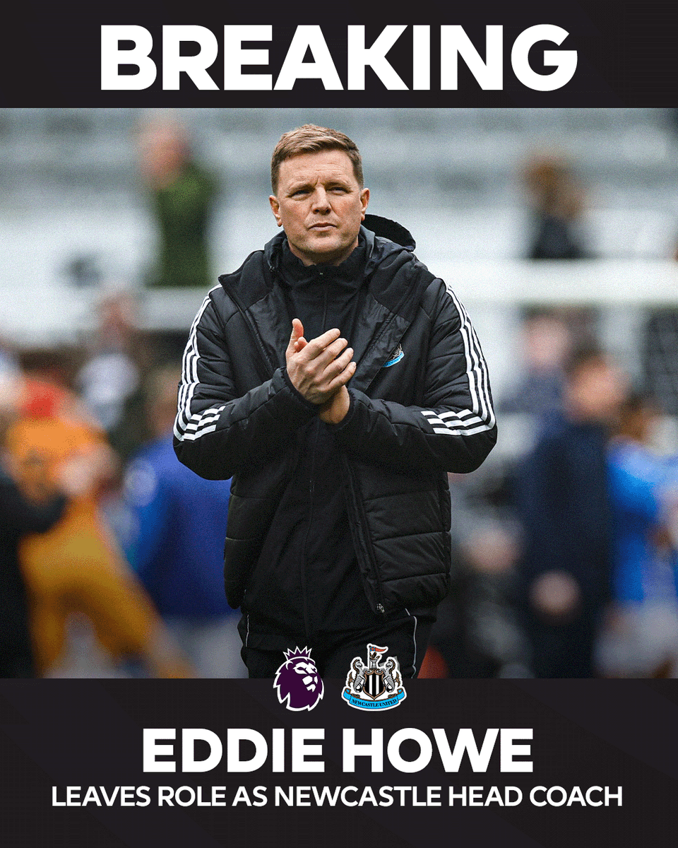 premierleague's tweet photo. Eddie Howe departs his role as @NUFC head coach after five seasons in charge https://t.co/NjGllwfxom
