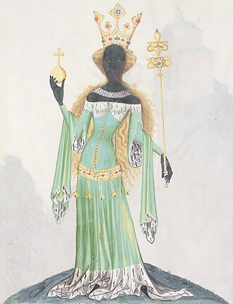 rhaplord's tweet photo. The Queen of Sheba. 
From "Bellifortis" by Conrad Kyeser, ca. 1402-05 https://t.co/r7E0qXfbVS