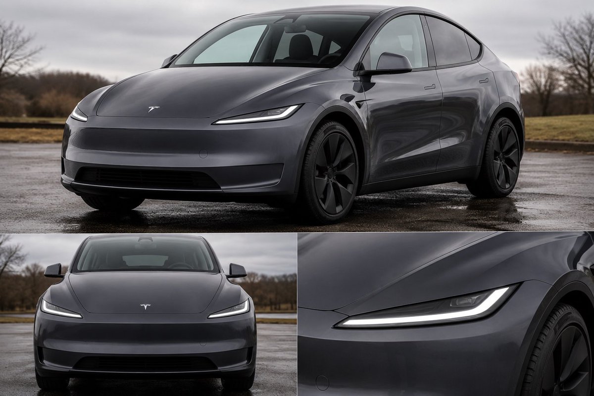 ARJB98's tweet photo. Asked chatgbt to show me what the old Tesla model Y would look like with the new model 3 highland headlight.. then I asked for a performance version and boy it did not disappoint..

@elonmusk what the model Y could have been 🥲 I would buy the performance one in a heartbeat https://t.co/Cb9SCGBU0W