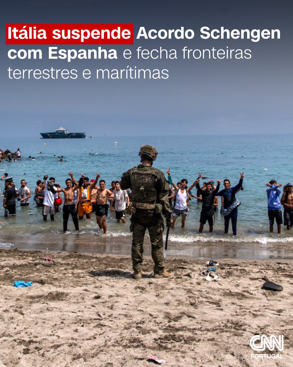 cnnportugal's tweet photo. A Itália anunciou a suspensão do acordo Schengen com Espanha, colocando um fim temporário à livre circulação entre os países. https://t.co/pQlt4Tq32U
