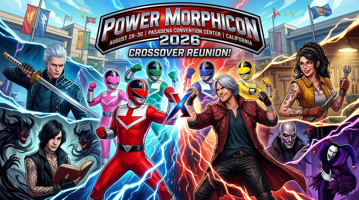 ReubenLangdon's tweet photo. Pasadena, get ready.

Power Morphicon 2026 hits the Pasadena Convention Center (300 E Green St) 
August 28–30, and they’re calling it the biggest Power Rangers celebration on the planet for a reason. New guests, exclusive panels, rare merch, photo ops, and pure Ranger energy all weekend long.

This year the many from the Devil May Cry crew are joining the party too. I’ll be there with others from the DMC cast. 

Whether you’ve been a Ranger since day one, a Dante fan since the first game, or both… swing by. Let’s talk, take some photos, sign some stuff, and just hang.

It’s not every day these two worlds share the same floor.

Don’t miss it.

See you in Pasadena.

#PowerMorphicon #PowerMorphicon2026 #PowerRangers #DevilMayCry #Dante #Pasadena