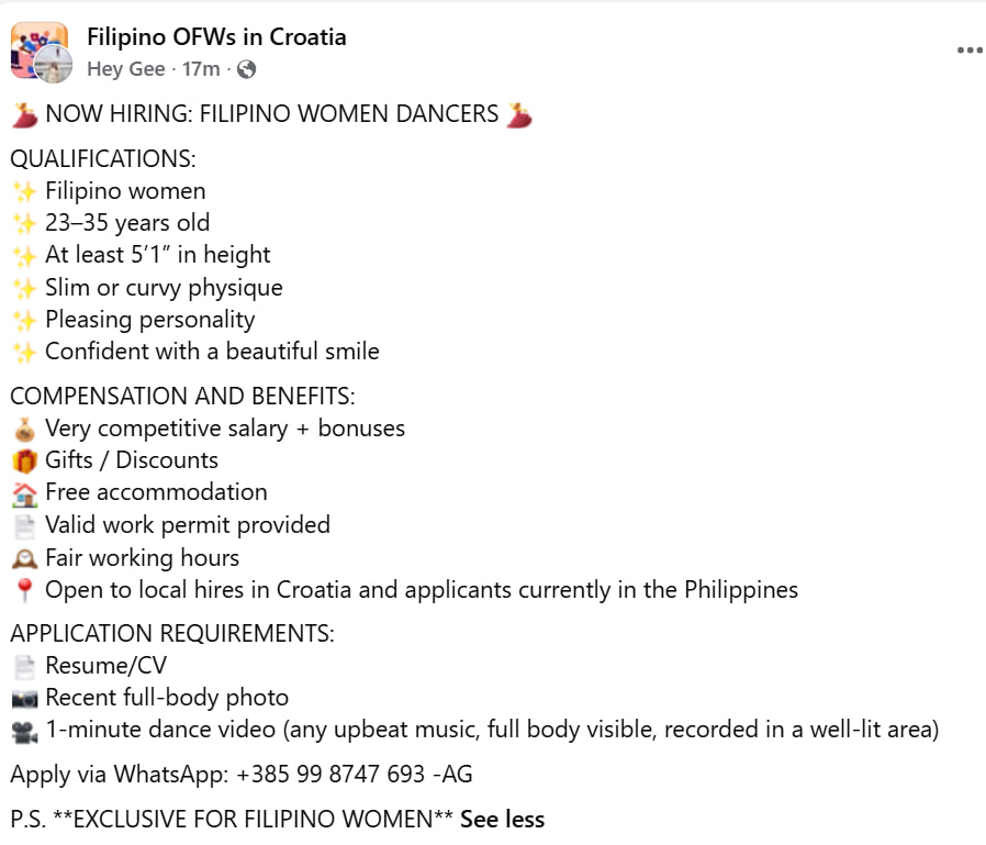 4Kunas's tweet photo. Remember when we told you Filipinos have "girlie" bars for sexual favors... it's coming to Croatia.  They have started to advertise.  You can be Catholic and a pimp. https://t.co/unetGvpIq8