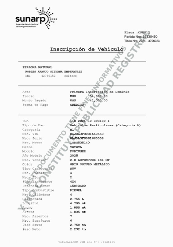 brunoamoretti_'s tweet photo. Silvana Robles declaró este año un patrimonio de S/853,048, un aumento de 1,960% más que en 2021. En 2024 compró con hipoteca un departamento en Lince por S/404,000. Al año siguiente adquirió a crédito una Toyota Fortuner de US$54,000. (5/6) https://t.co/a0FibR5u7M