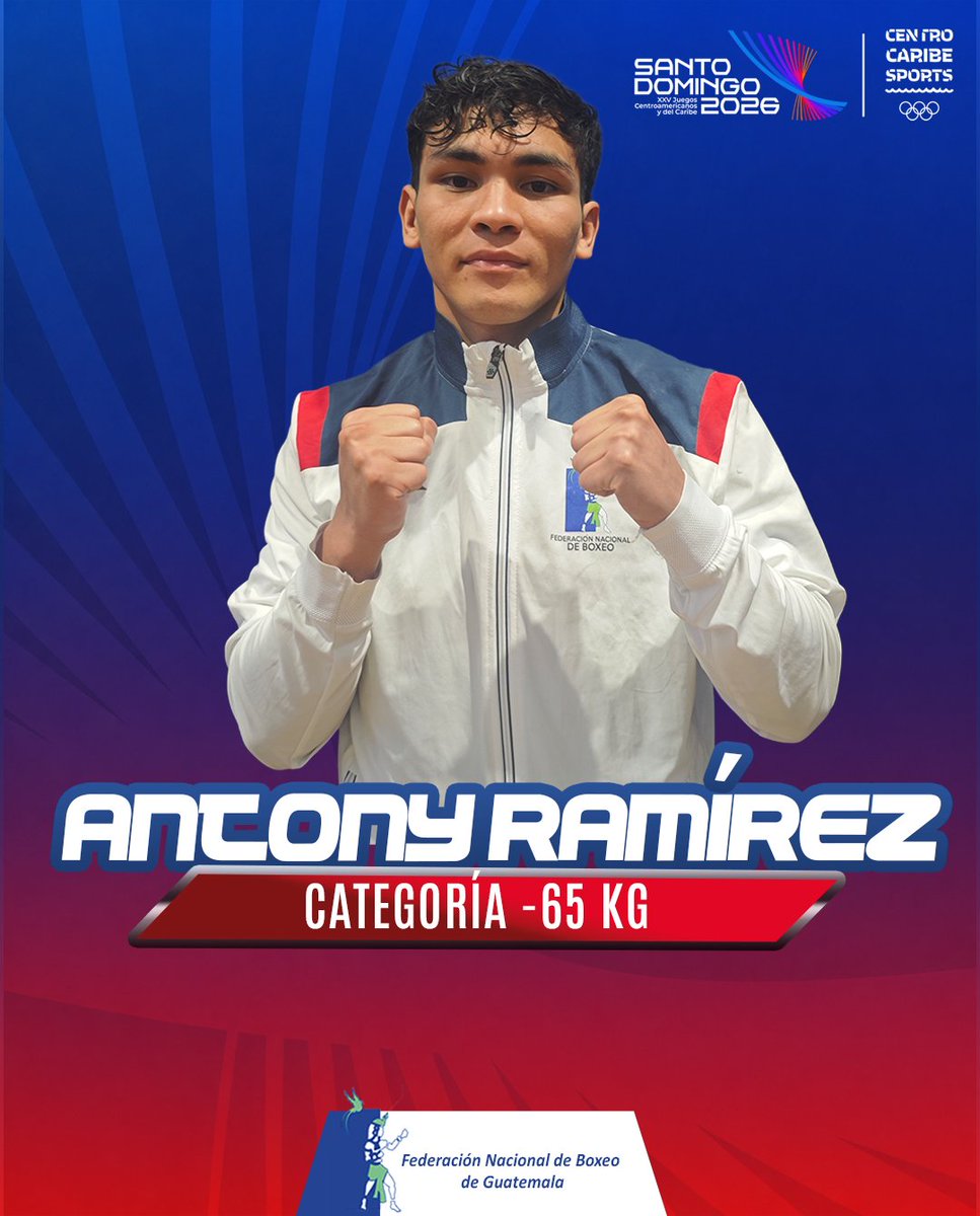 fedeboxgt's tweet photo. ¡Antony Ramírez busca dejar huella en los Juegos Centroamericanos y del Caribe Santo Domingo 2026! 🥊🇬🇹

Antony competirá en la categoría de 65 kg en una competencia que reunirá a los mejores boxeadores de la región. Nuestro atleta será parte de esta importante cita deportiva, listo para asumir el desafío sobre el cuadrilátero.