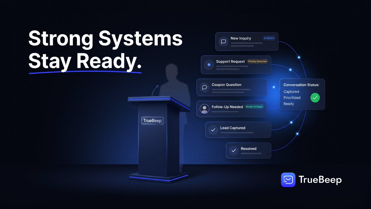 getTrueBeep's tweet photo. Busy days expose weak systems.
Strong systems stay ready.

#AI #TrueBeep https://t.co/ZslrHBlUQJ
