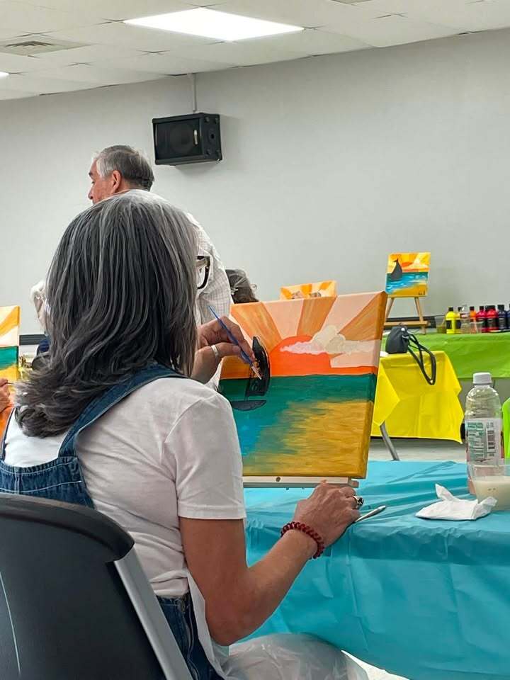 cityofcc's tweet photo. Our City of Corpus Christi Senior Centers offer a variety of free activities to help keep our seniors active. 

Last week, the Greenwood Senior Center organized a summer paint party with artist Monica Garcia. The class was a great way to have fun indoors while allowing our seniors to be creative with friends. ‍🎨

For more information on upcoming special events for age 50 and older, please contact your nearest senior center as activities vary weekly. Locations and contact information can be found at https://t.co/up2DuEJ6cp.

#CorpusChristi #SeniorCenters #ThingsToDoInCC
