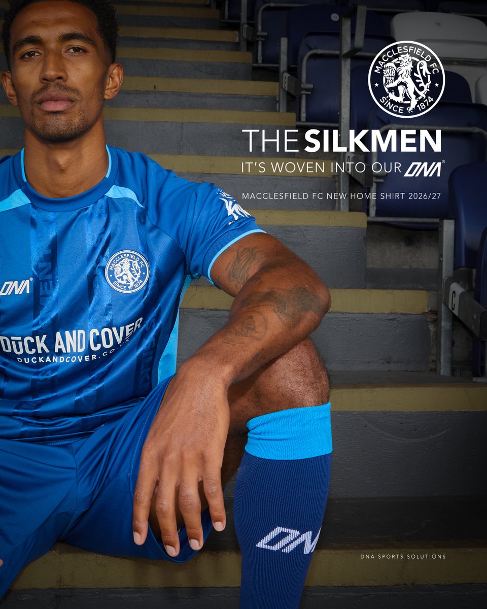 thesilkmen's tweet photo. Its woven into our DNA 🧵 

Introducing your 2026/27 Macclesfield FC Home Kit 👕

#WovenIntoOurDNA https://t.co/FkRFVgOU8R