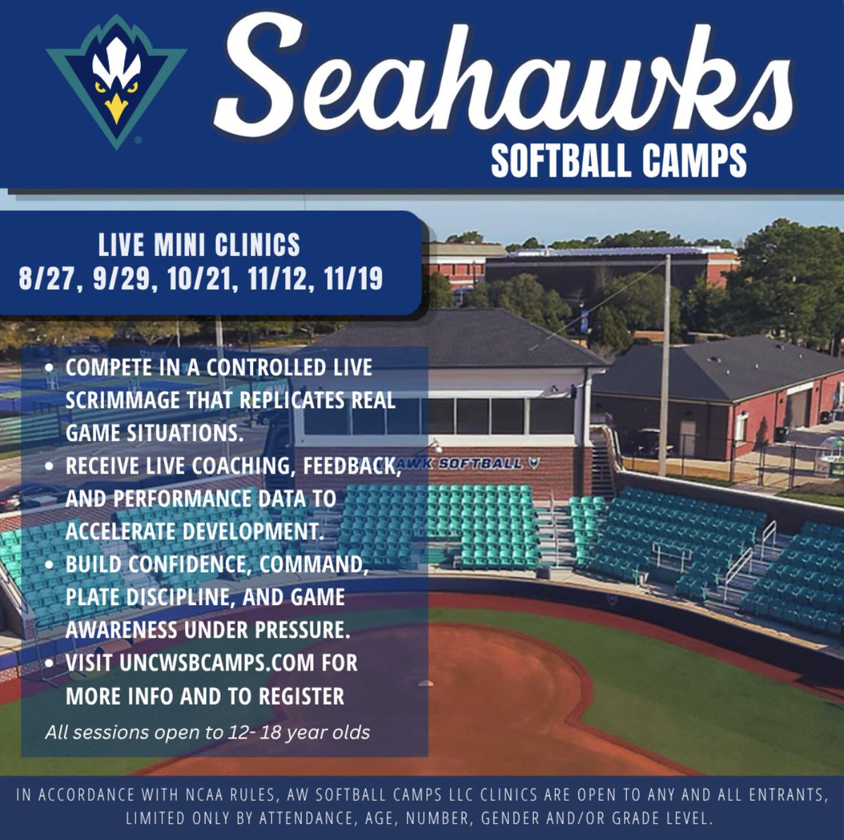 UNCWsbcamp's tweet photo. Come spend time in the bullpen with UNCW and Carolina Blaze pitching coach @KylerHolton08! Pitching and LIVE pitching/hitting mini clinics are here! 

Sign up at https://t.co/wbrrOjeiow! https://t.co/oY4wlg1MPj