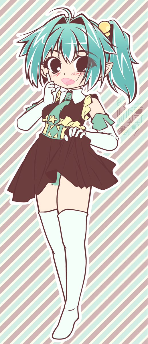 1枚だけで終わったな…チョコミントちゃん #今月描いた絵を晒そう #oc #創作