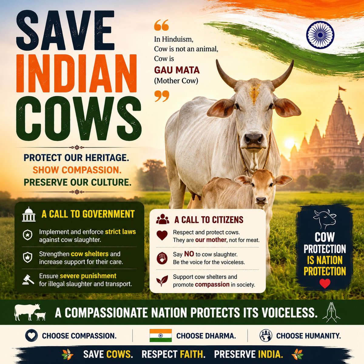 CllrSGajjar's tweet photo. #SaveIndianCows
#ProtectHolyCows
#StopCowSlaughter
#SaveOurCows
#ProtectGauMata
#CowProtection
#RespectAllLife
#CompassionForAnimals
#SaveGauMata
#StandForCows
#VoiceForVoiceless
#ActBeforeTooLate
#ProtectOurHeritage
#Ahimsa @narendramodi @rhshtrapatibhvn @myogiadityanath ๐๐ป https://t.co/fFC1YGQRyg