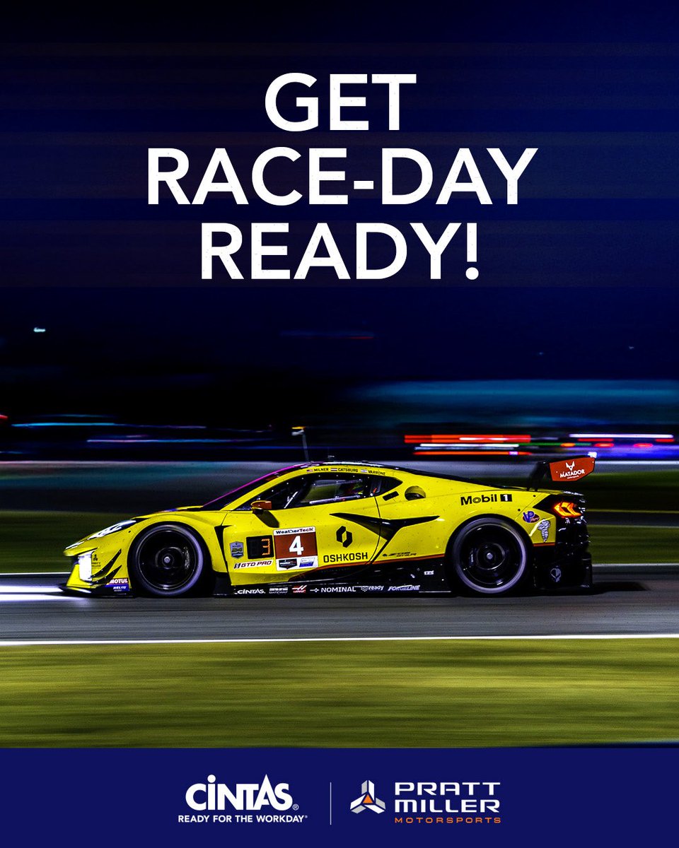 PrattMillerMS's tweet photo. Fast cars need steady support behind them. Cintas helps us keep our team moving forward and locked in.

#PrattMillerMotorsports #IMSA #CRbyPMM #Cintas https://t.co/yMDaSZnQ5l