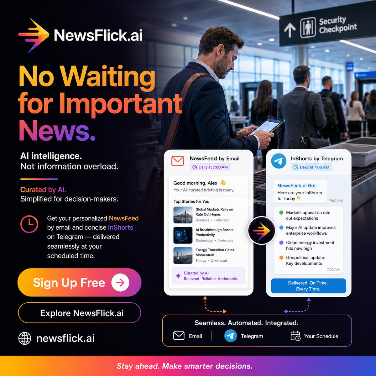 Saksham_live's tweet photo. Important news shouldn’t wait.

https://t.co/yGgaq8o4Pt delivers AI-curated NewsFeeds by email and concise InShorts on Telegram—personalized and scheduled for you.

Less noise. Faster insights. Smarter decisions.

Start free: https://t.co/f4rywmKSVy

#AI #NewsIntelligence #Productivity