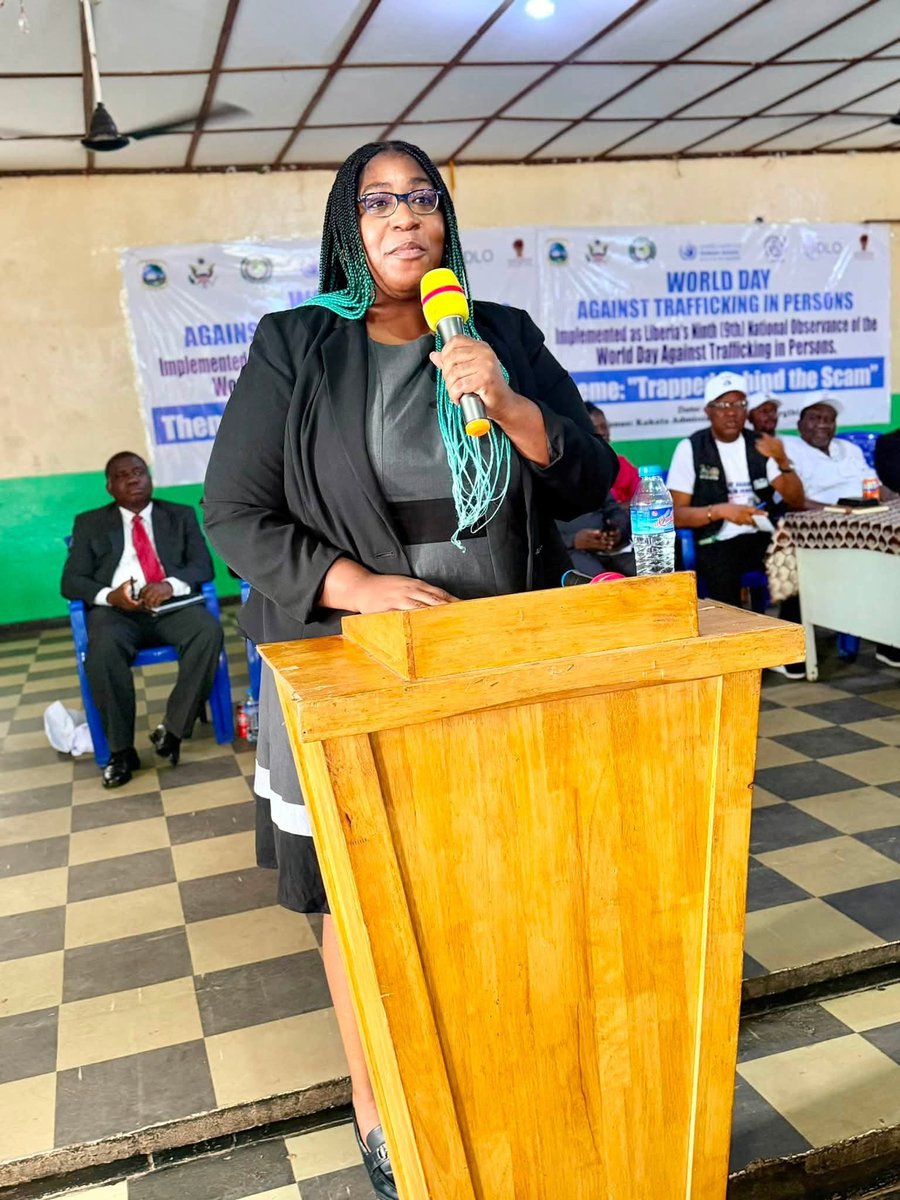 camdliberia's tweet photo. Yesterday our  Director, @TawehJ , had the honor of serving as Master of Ceremony at the World Day Against Trafficking in Persons event organized by the Government of Liberia's Ministry of Labour, with support from partners, at the Administrative Building in Kakata, Margibi Co. https://t.co/oeAm5HTfGo