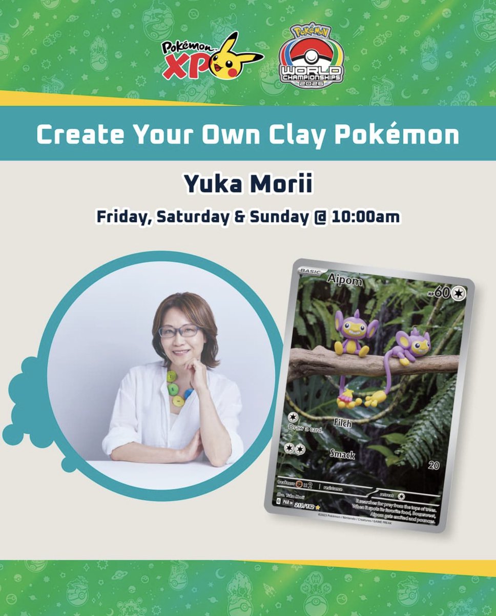 yukayuka's tweet photo. Pokémon XP is coming to San Francisco from August 28–30, 2026! 🎉

"Create Your Own Clay Pokémon" workshops at #PokemonXP and #PokemonWorlds ✨ Let’s make Ditto with yuka!
https://t.co/ppu0Gg2uok

In addition to the workshop, there will also be a special display where you can see Yuka’s Pokémon clay art. Which Pokémon do you think you’ll find there?? 👀✨
