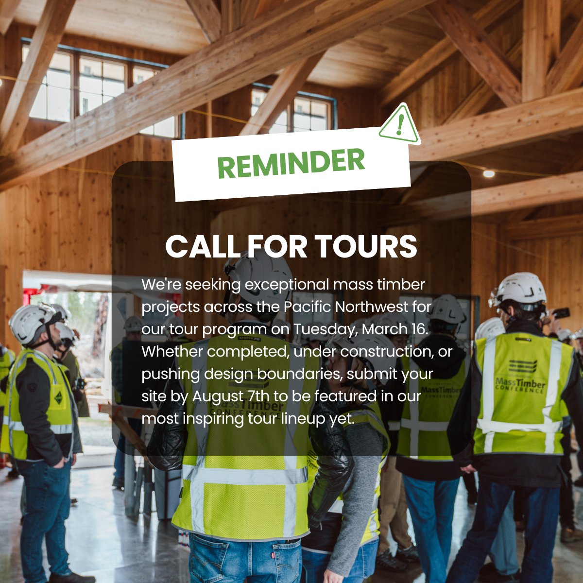 MassTimberConf's tweet photo. Every great building has a story — and we want to tell yours. 
Share your Pacific Northwest mass timber project with a global audience on March 16.

August 7 deadline.
https://t.co/SbX2NOnU5Z https://t.co/ba5mZTCL0J