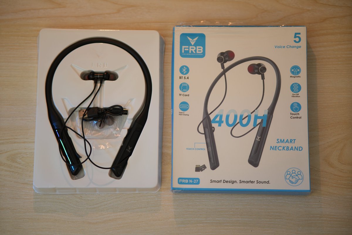 TechZentGadgets's tweet photo. 🚨 NEW ARRIVAL! 🔥

🎧 FRB N27 Wireless Neckband
✅ Bluetooth 5.3
✅ Up to 400H Standby
✅ 5 Voice Changer Modes
✅ TF Card Support
✅ HD Sound &amp; Deep Bass
🎮 Perfect for Gaming &amp; Music
⏳ Limited Stock—Order Now! 
🌐FB Page: https://t.co/h0cjLY5MJX
#TechZent #gadgets #BestDeal https://t.co/t0ex3cPEnA
