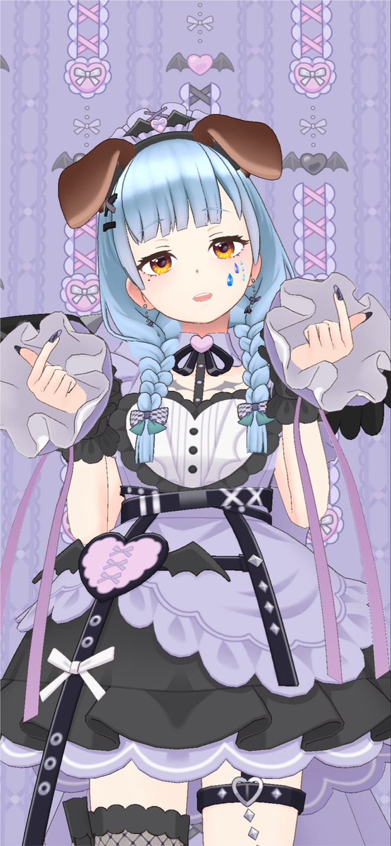 kakage39's tweet photo. しちゃくしてみました〜💜🖤 https://t.co/vzbCbSH9dW