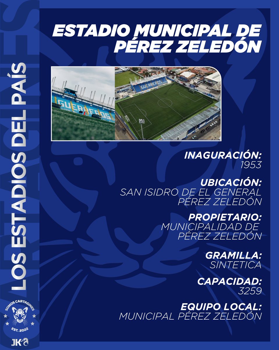 SomosCartagines's tweet photo. #LosEstadiosDelPaís
Estrenamos una nueva sección dedicada a los estadios del fútbol costarricense. Durante el campeonato conoceremos cada una de las canchas que visitará el #CSC en la #LigaTica. 🏟️

📍 Hoy presentamos el Estadio Municipal de Pérez Zeledón. https://t.co/6GjyUAZ5M5
