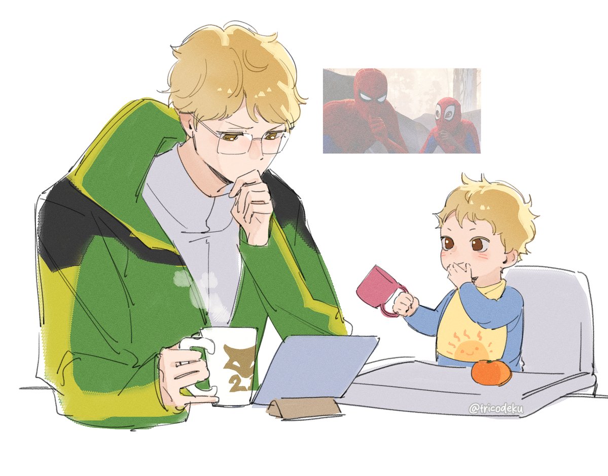 tricodeku's tweet photo. dad Tsuki and his tadpole #tsukihina https://t.co/j7pCKNJWjh