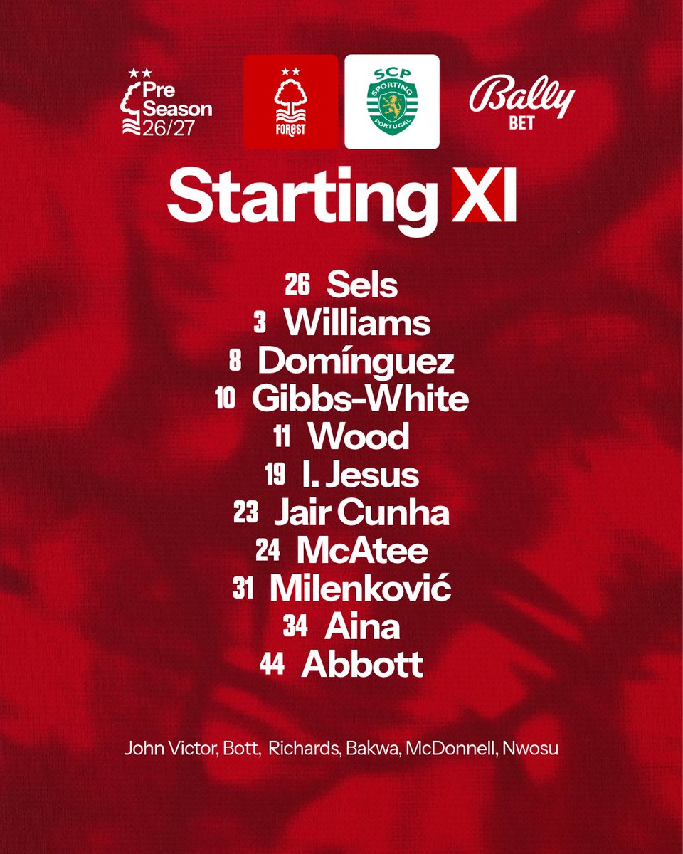 NFFC's tweet photo. Taking on @SportingCP. 📋