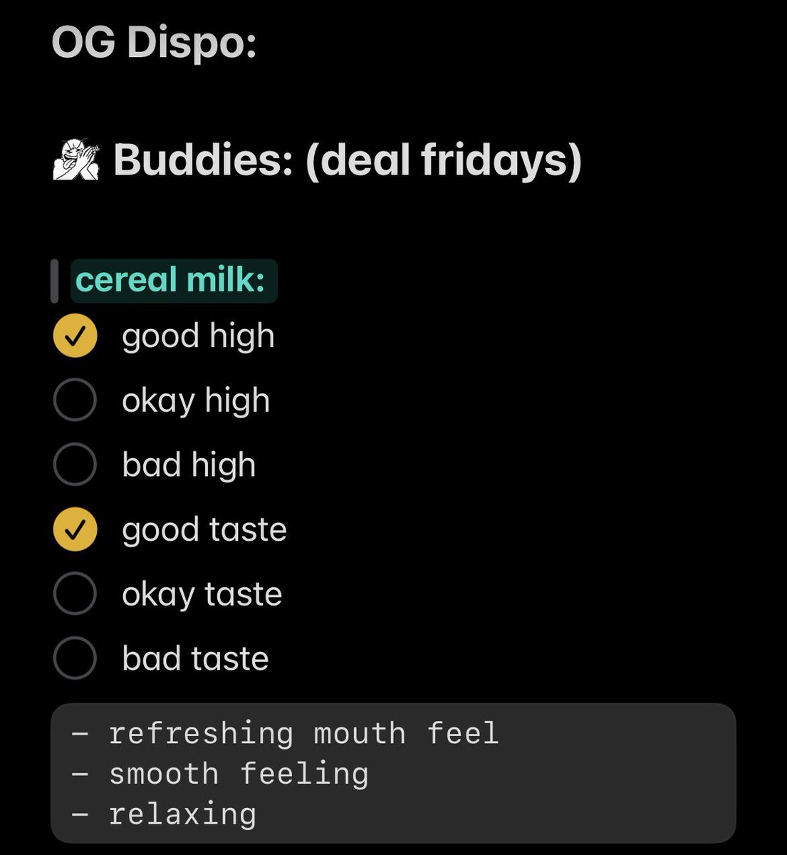 percystarzzz's tweet photo. autism is funny wdym i feel the need to rate every cart i try because i need to remember exactly what each one is like so i can have it be more predictable to me https://t.co/JFLDME7AfV