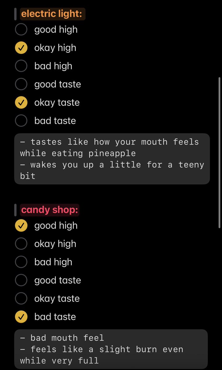 percystarzzz's tweet photo. autism is funny wdym i feel the need to rate every cart i try because i need to remember exactly what each one is like so i can have it be more predictable to me https://t.co/JFLDME7AfV