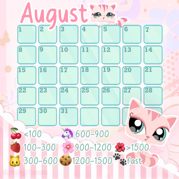 prettyprimrosee's tweet photo. Made a f2u august tracker for all of you lovely people!!! No creds required, just keep the watermark in :3 I made it as non-intrusive as possible

⏔⏔⏔⏔⏔ ꒰ ᧔ෆ᧓ ꒱ ⏔⏔⏔⏔⏔

#edtwt #lpsedtwt #anatwt #edrtwt #ricecaketwt https://t.co/olyet2JqAR