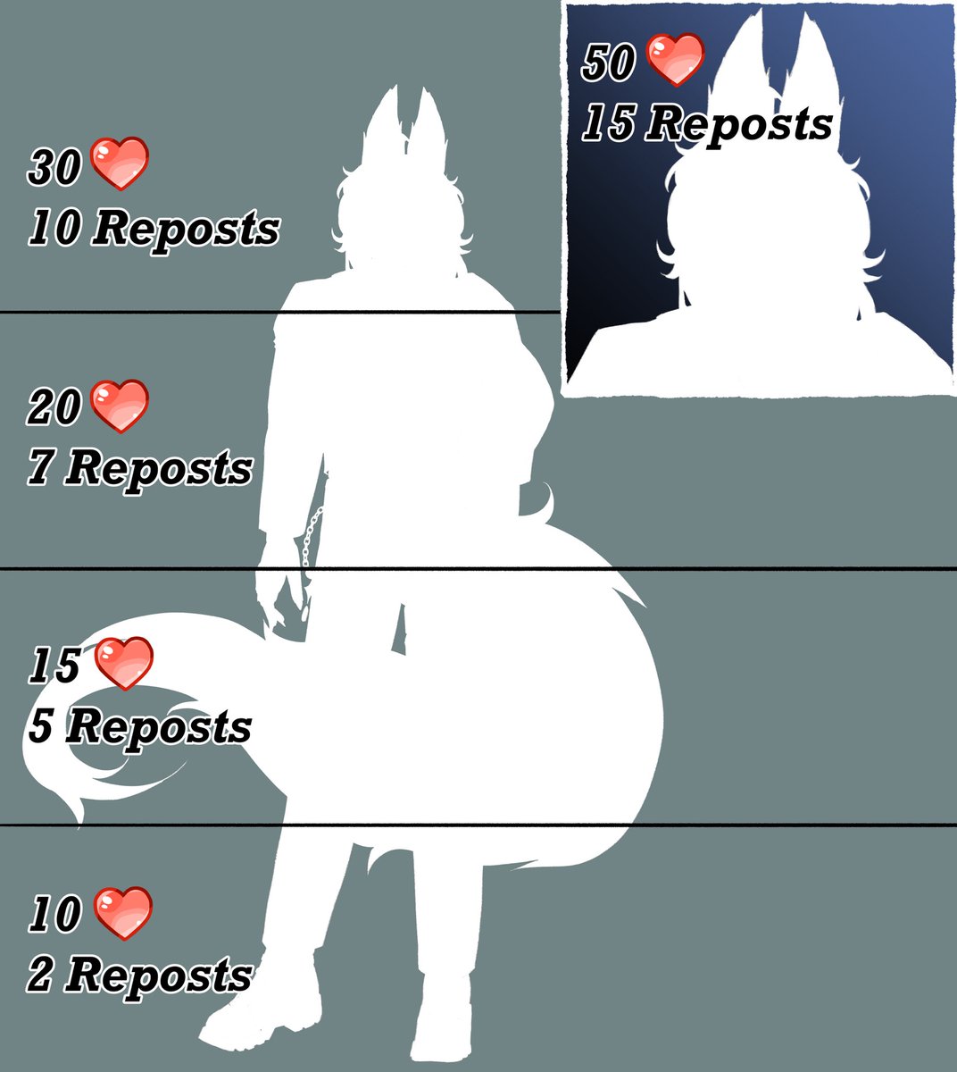 aFennecc's tweet photo. I’ve never gotten to do one of these before, so let’s celebrate my new outfit design with a little interaction post !!!

The 50 is a stretch goal , and it will be revealed on September 15th regardless !! This is just for some fun <3 https://t.co/MhsaERNCXG