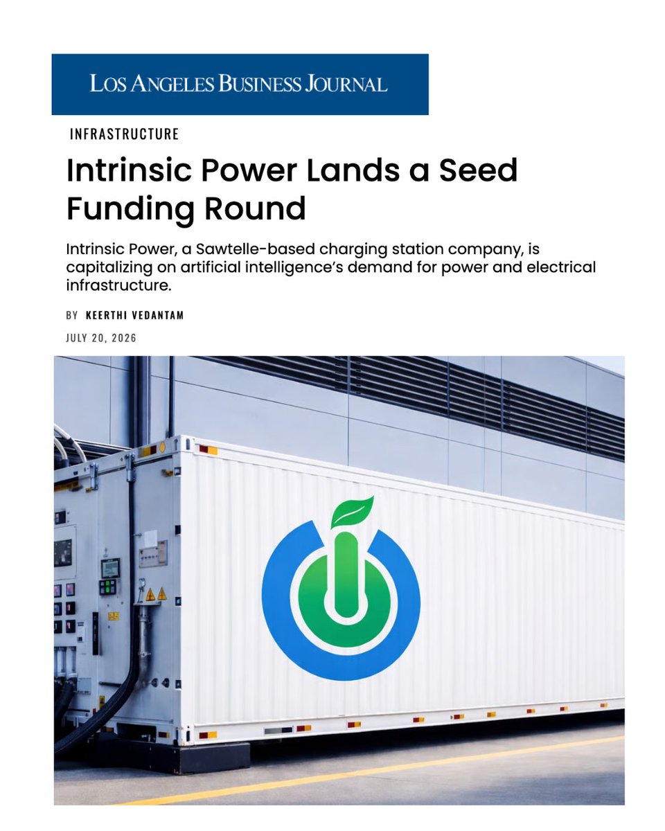 IntrinsicPower_'s tweet photo. Intrinsic Power was founded on the belief that electrical infrastructure should be intelligent, adaptive and capable of optimizing itself in real time,” @broctenhouten, the co-founder and chief executive of Intrinsic Power, Inc. Power, said in a statement.

“As AI infrastructure and data centers rapidly increase demand for electricity, our platform is uniquely positioned to help customers unlock additional grid capacity, improve resiliency, and accelerate deployment without waiting for costly infrastructure upgrades.”