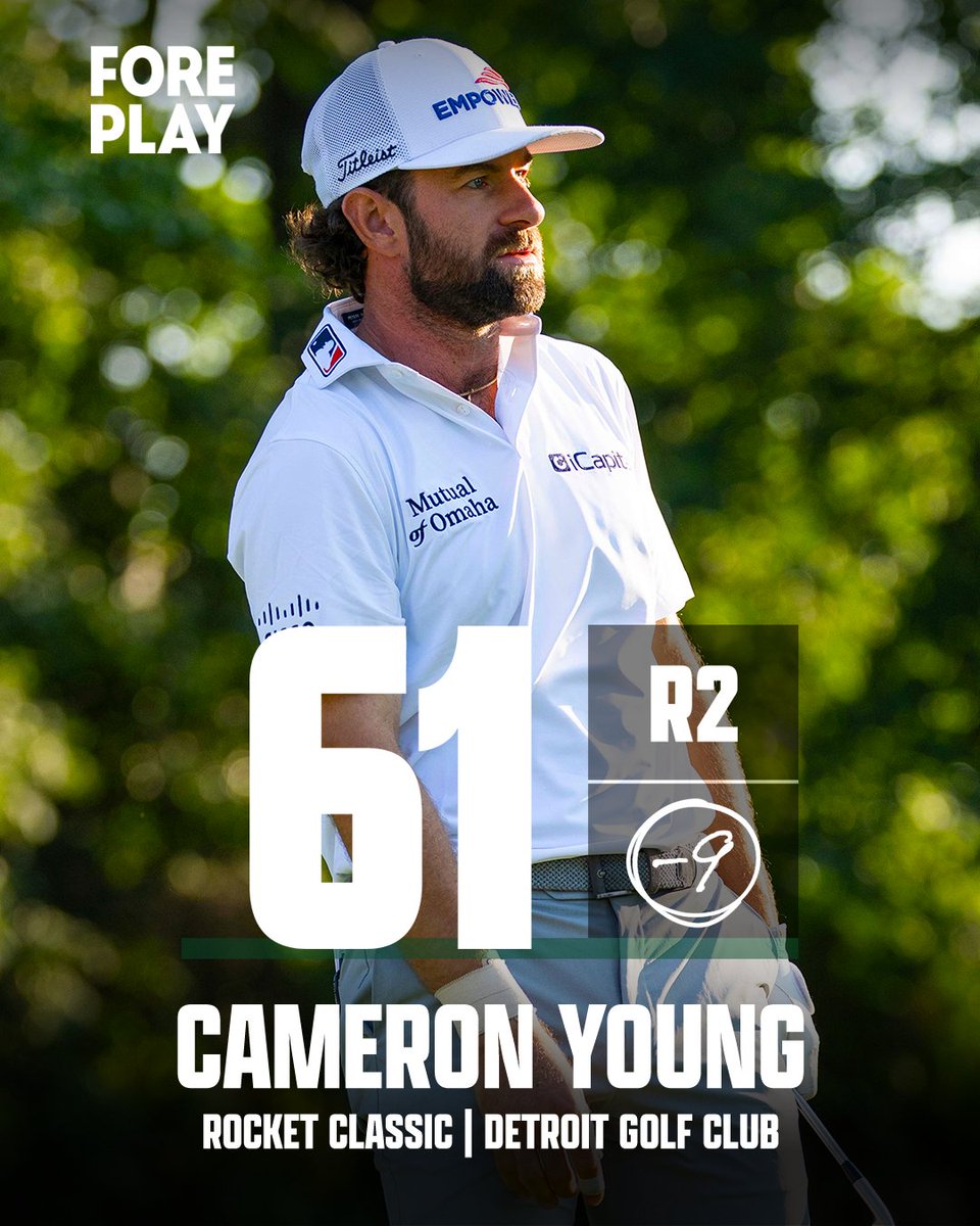 ForePlayPod's tweet photo. CAM YOUNG SECOND ROUND 61.

Ties the tournament record and tied with Patty Ice for the lead. https://t.co/u2Wk5PNosn