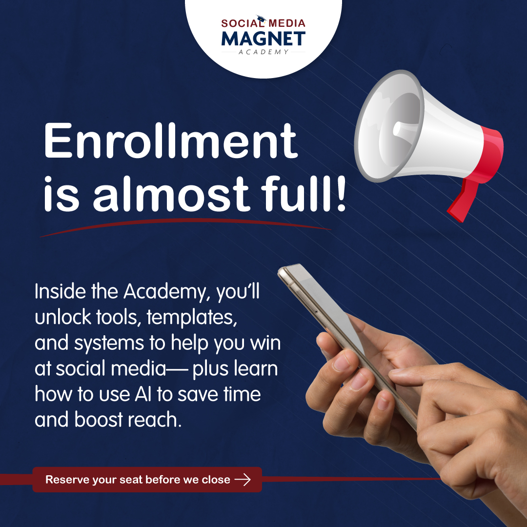 WebMediaU's tweet photo. 🚨 Enrollment is almost full!

📲 Reserve your seat before we close → https://t.co/UH4KVwoaqQ 

#AIinMarketing #DigitalMarketingPro #SocialStrategy #EnrollNow https://t.co/GvECfq94HM
