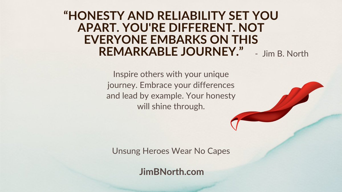 JimBNorth's tweet photo. Being different isn't something to shrink from, it's what sets you apart. Honesty and reliability build something rare: trust. Not everyone chooses this path. It's worth taking anyway.
Unsung Heroes Wear No Capes
https://t.co/0bSl9layZg
#Honesty #Integrity https://t.co/uuM73iSIro