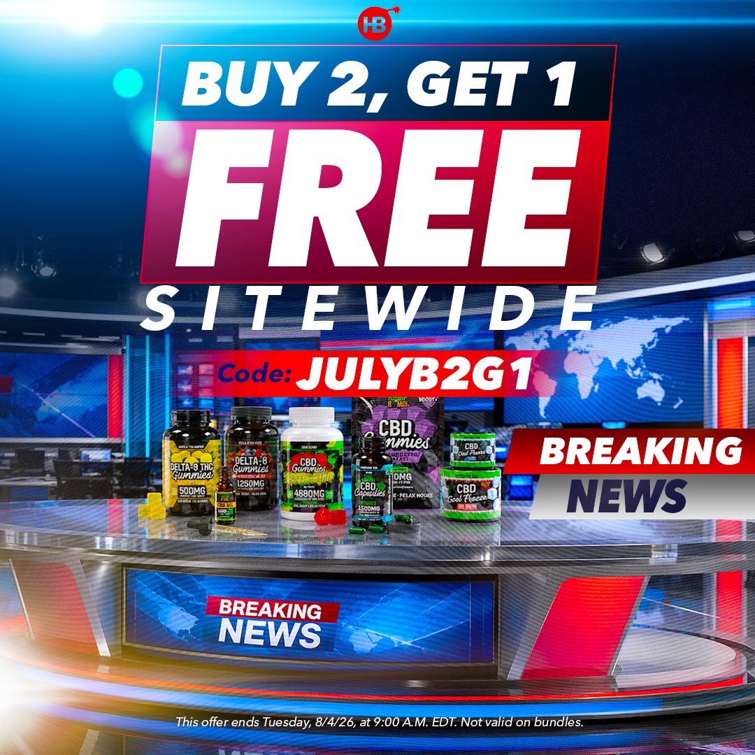 HempBombs's tweet photo. Buy 2, Get 1 Free Sitewide!
Shop: https://t.co/7NZjTNO5mV
Code: JULYB2G1
This offer ends Tuesday, 8/4/26, at 9:00 A.M. EDT. Not valid on bundles.
#hempbombs #cbd #cbdsale #saleusa #B2G1 #cbdgummies #hempoil #cbdoil https://t.co/qNN1S06fgM