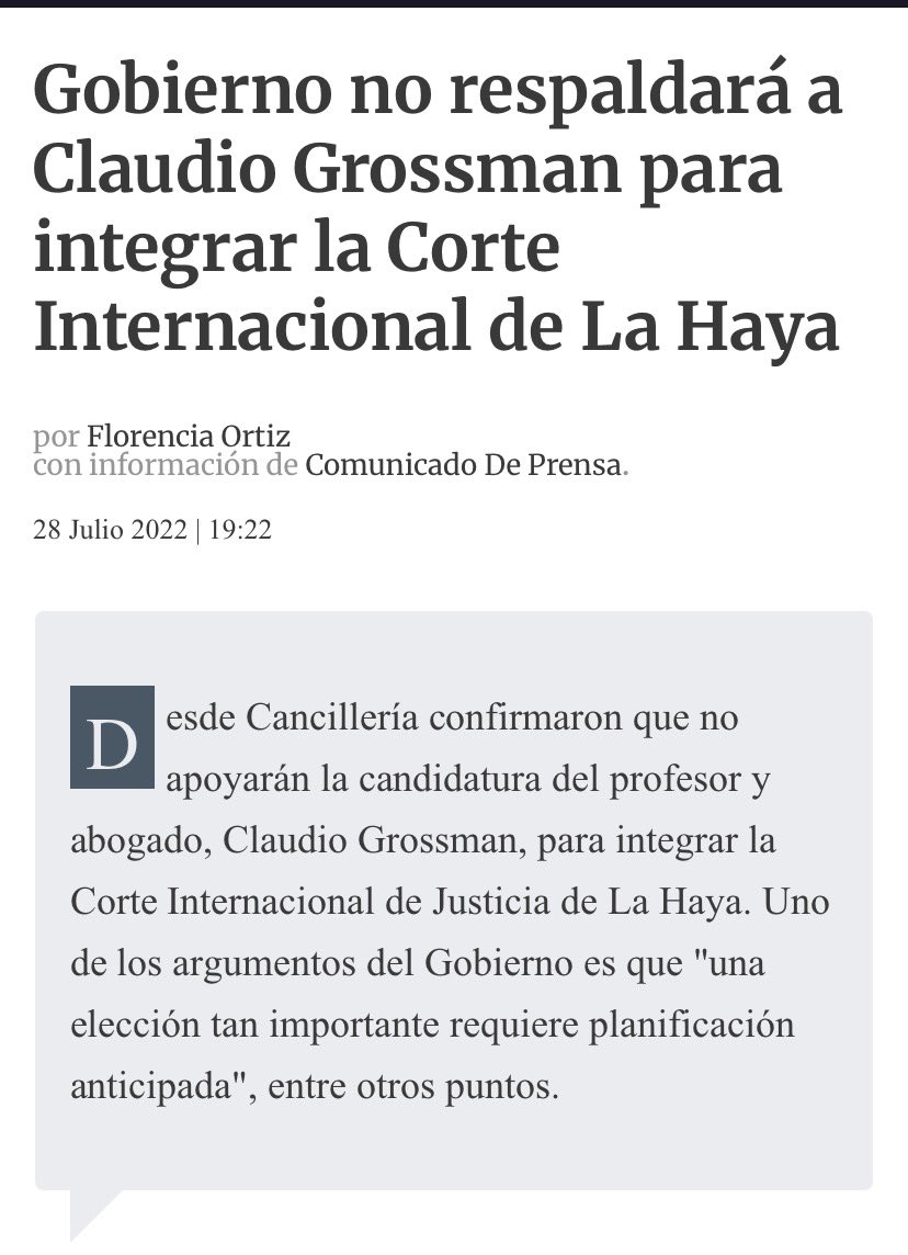 Mvilla1997's tweet photo. @biobio Y aca no dijo nada cuando gob Boric no apoyo a Grossman https://t.co/7Q8Erq0Tph