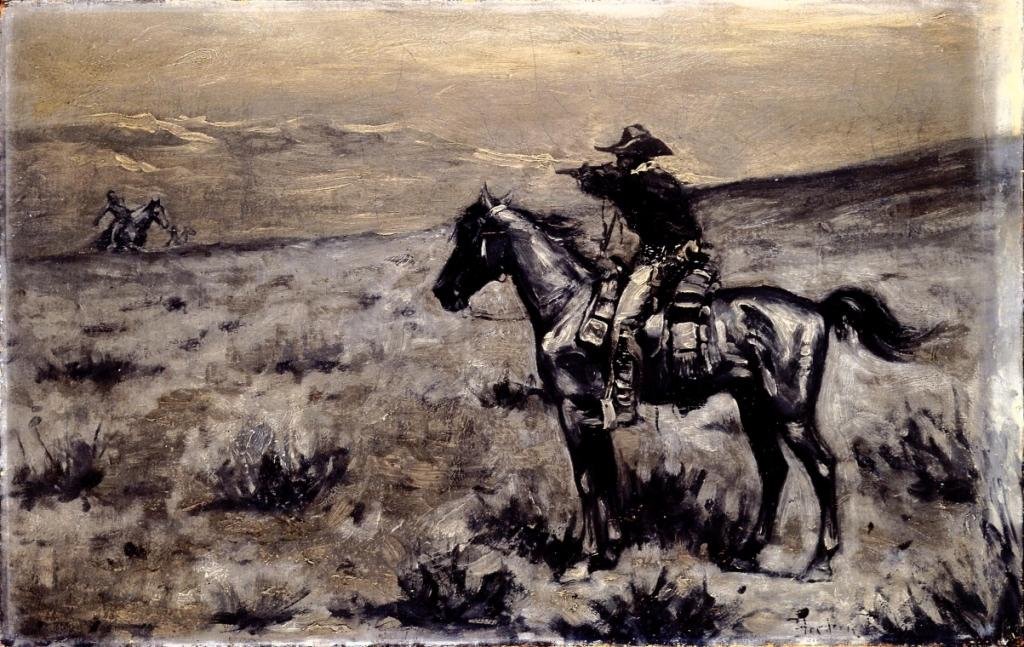 bandy1803's tweet photo. The Lone Rider, Frederic Remington, c.1890 https://t.co/wE1HKeVwLv
