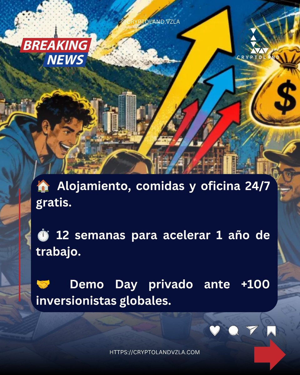 CryptolandV's tweet photo. 🚀 Casa212 busca 6 startups en Caracas: US$ 150.000, vivienda y oficina 24/7 por 12 semanas. 🏠💰

📅 Postúlate hasta el 15/08.

¿Te gustaría aplicar con tu startup? 💬👇

#StartupsVenezuela #Casa212 #Fintech https://t.co/TfJI0jcKwN