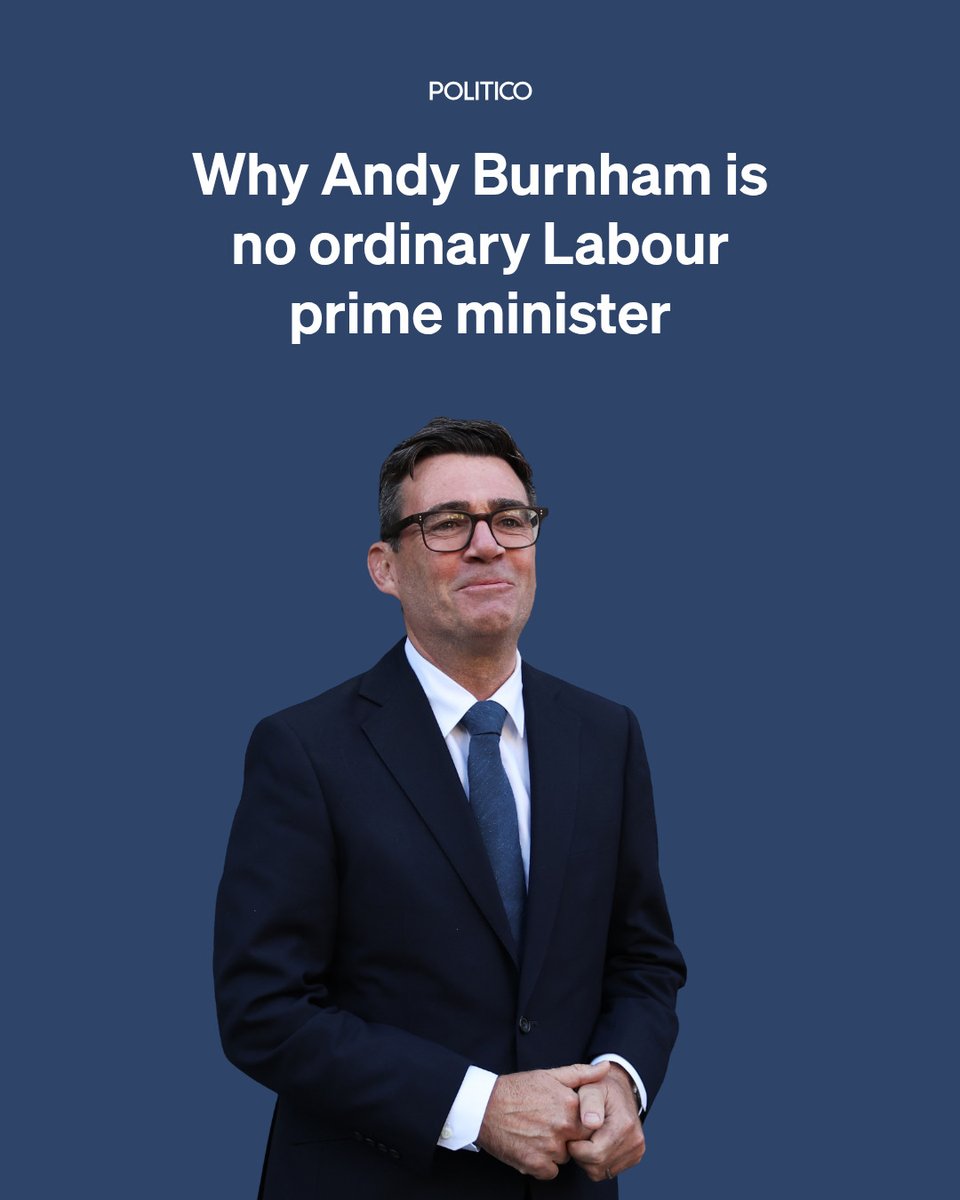 POLITICOEurope's tweet photo. Andy Burnham is Britain’s first leader to be drawn from the Co-operative Party.

That will shape how he governs the U.K.

🔗 https://t.co/3D8mnmjUuM https://t.co/iVNqsrObbW