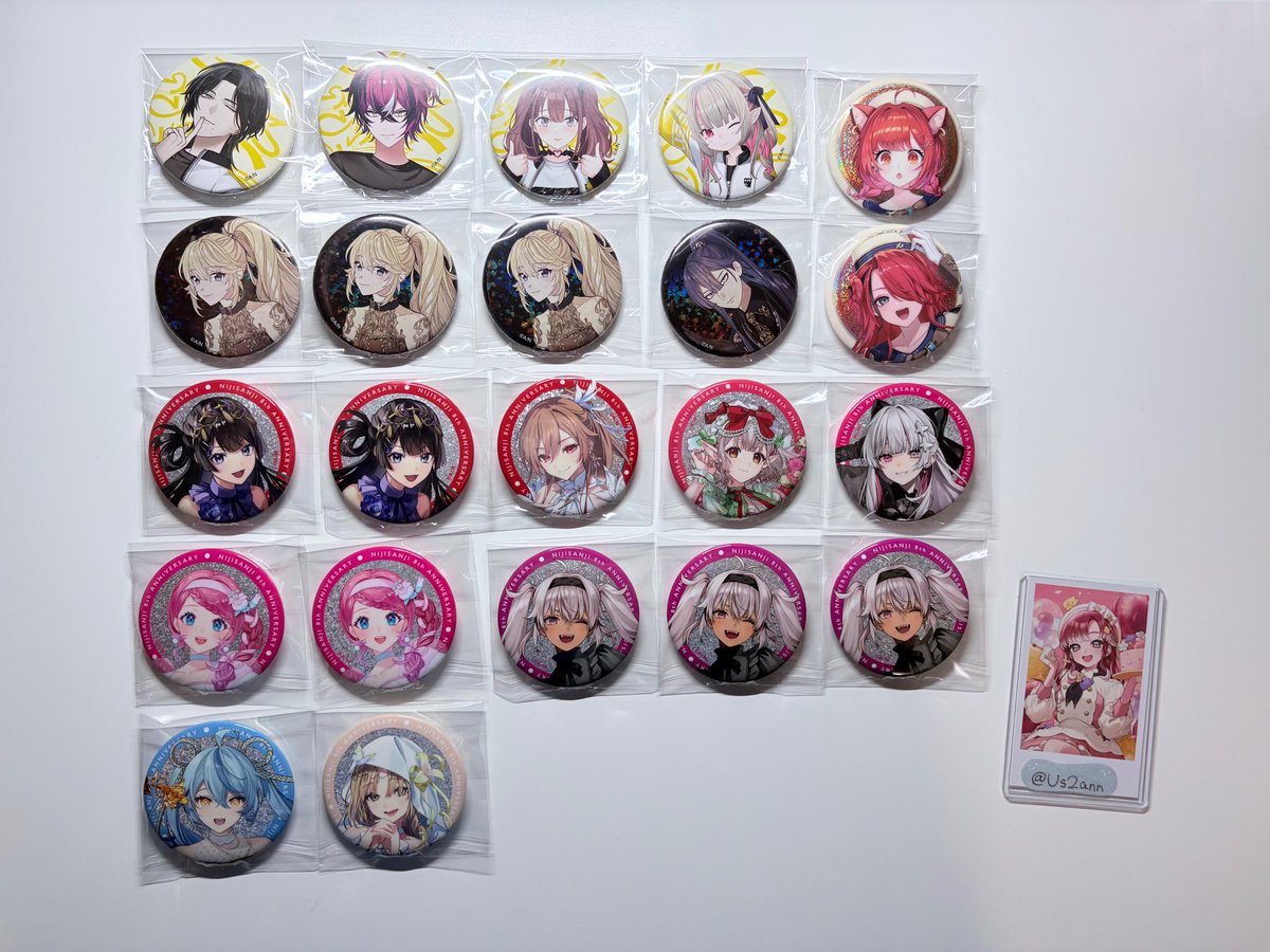 Us2ann's tweet photo. 【交換】にじさんじ ボイスビジュアルカード Cherry Cherish ランダムチェキ風カード 8th Anniversary 8周年 ランダムメタルカード サンリオ Speciale GRAY×ACCENT White Bright Live！Uncharted Spheres にじフェス チップス 缶バッジ 特典

譲 : 画像1~4
求 : 画像5

郵送のみ📮 https://t.co/5XboNYZHdN