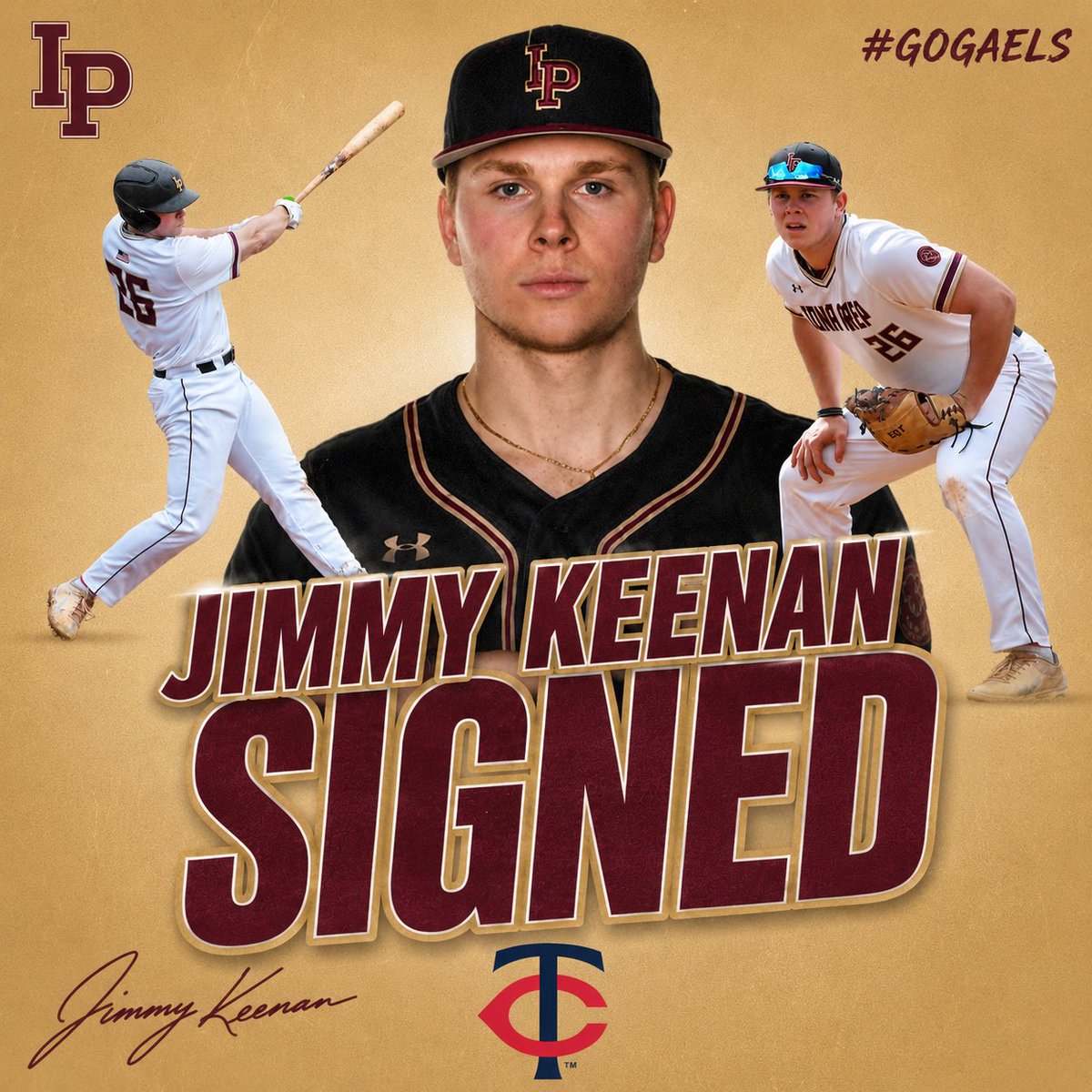 GaelsBaseball's tweet photo. Congratulations to Jimmy Keenan ’22 on signing with the Minnesota Twins! ⚾️

The 2022 CHSAA Ron Patnosh Player of the Year, Jimmy starred at Iona Prep before enjoying outstanding careers at St. John’s and Wake Forest. 

#GoGaels⚾️ https://t.co/EWFdFunIF9